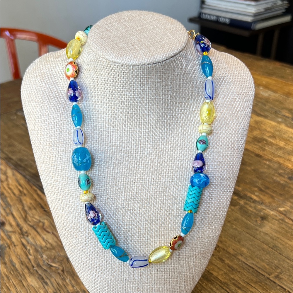Mignonne Gavigan Blue and Yellow Beaded Necklace